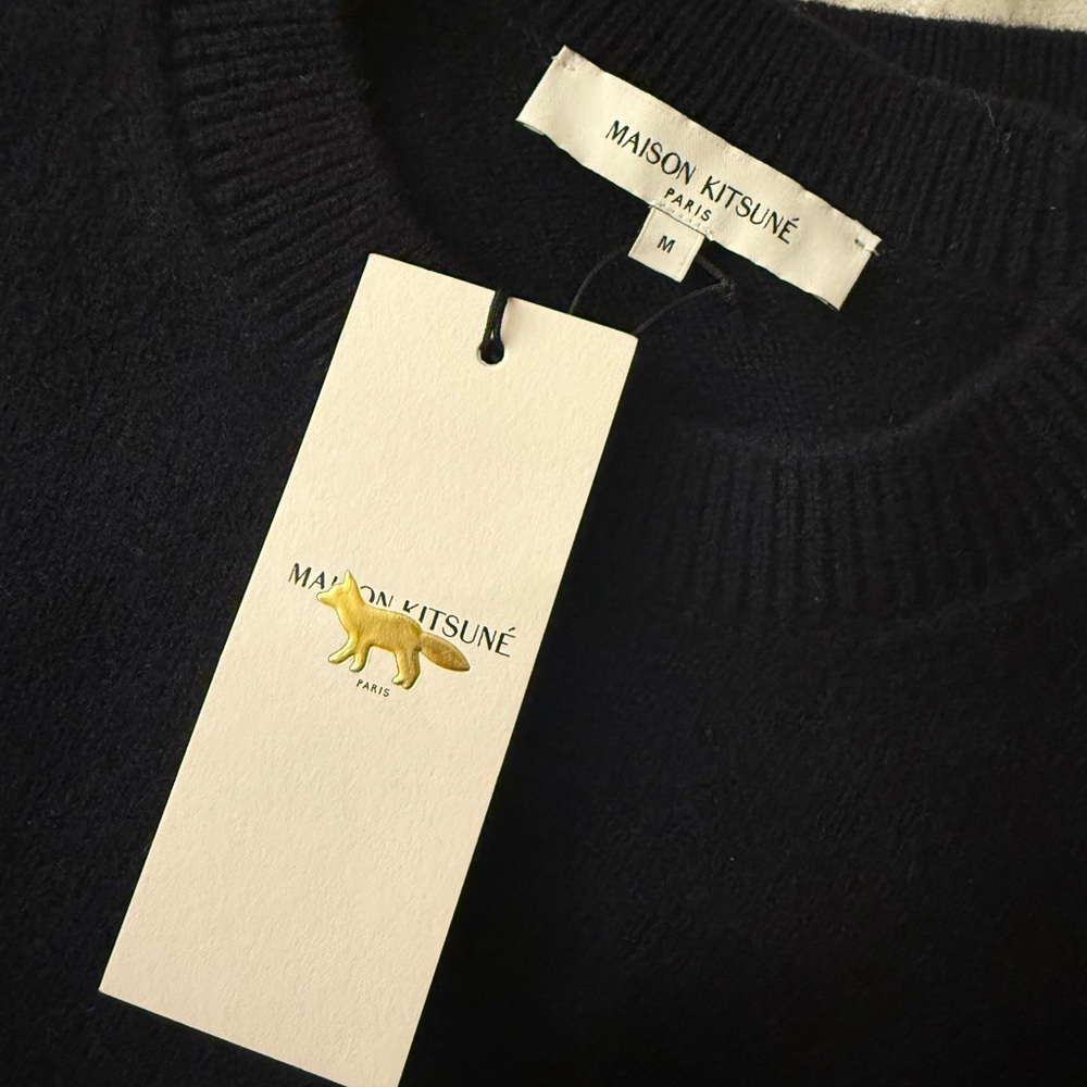 Maison Kitsune Fox Head Patch Lambswool Jumper Sw… - image 5